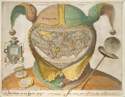 フールズ キャップの世界地図、c1590 作： Unbekannt