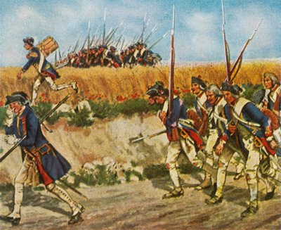メーレンからキューストリンまでのフレデリックス軍の強制移動。1758年、1936年。 作： Unbekannt