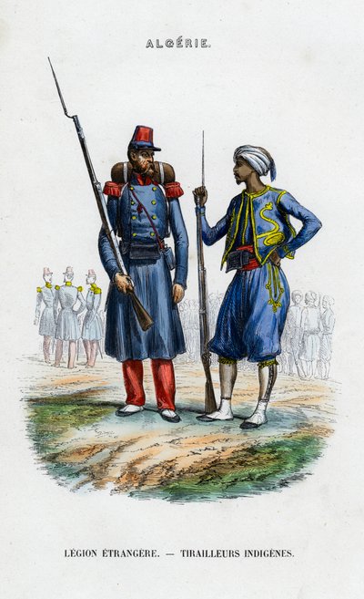外国人兵士とネイティブの狙撃兵、アルジェリアのフランス軍 作： Unbekannt