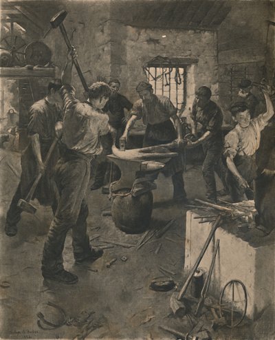 アンカーの鍛造、1892年。 作： Unbekannt