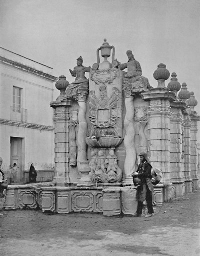 メキシコシティ、1897年に落ちる水の噴水。 作： Unbekannt