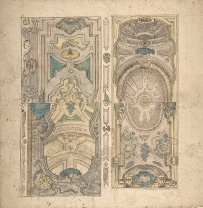 Vault の 4 つの代替デザイン、1700 年から 1780 年。 作： Unbekannt
