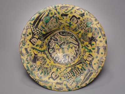 馬とチーターの周りの4人の人物、900年代。 作： Unbekannt