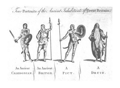 イギリスの古代住民の4つの肖像画、c1780。 作： Unbekannt