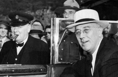 フランクリンDルーズベルトとウィンストンチャーチル、カナダのケベックでの会議、1944年 作： Unbekannt