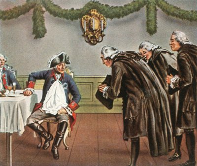 フレデリック大王とグレイフェンベルク出身の男性、1784年、1936年。 作： Unbekannt