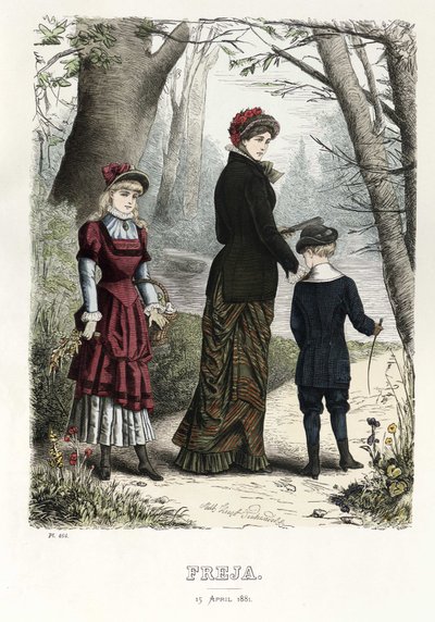 Freja-イラスト入り北欧ファッション誌1881年、イラストNo.8 作： Unbekannt