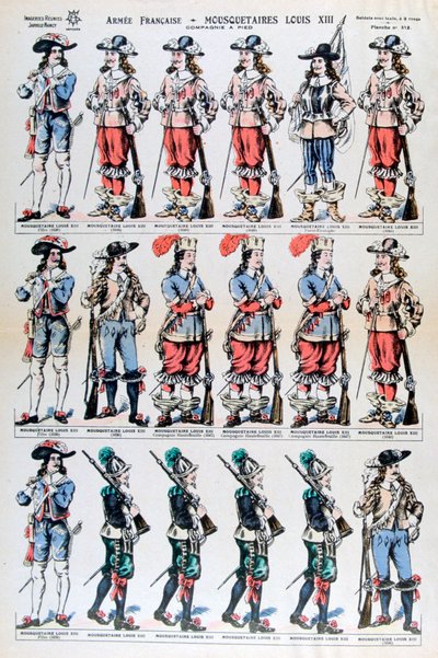 フランス軍、ルイ13世の銃士、17世紀19世紀 作： Unbekannt