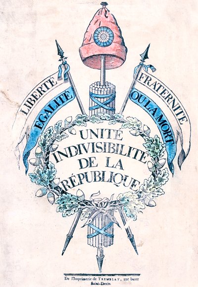 1789年フランス革命：共和国の寓意的な紋章 作： Unbekannt