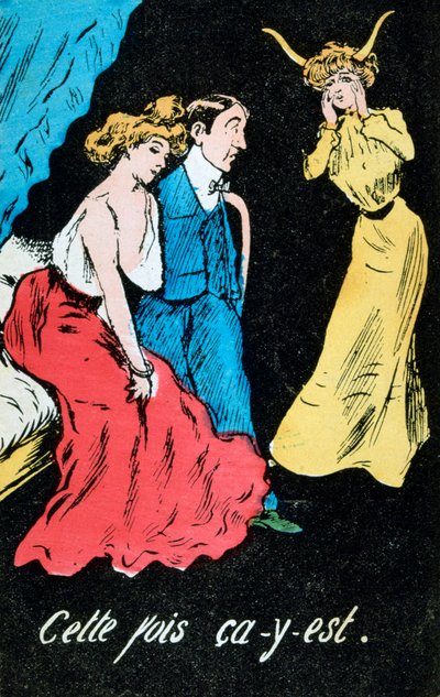 フランスの姦通風刺画はがき、c1900 作： Unbekannt