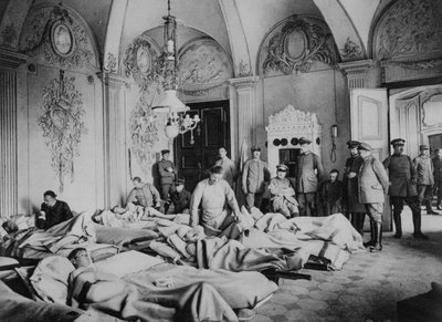 1915年の第一次世界大戦、フランスの城で負傷したフランス人とドイツ人 作： Unbekannt