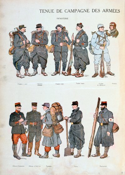 フランス軍の制服、第一次世界大戦、1914 作： Unbekannt