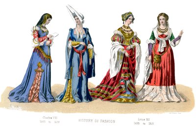 フランスの衣装：シャルル8世、ルイ12世、1882年 作： Unbekannt