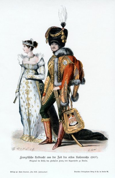 1807年の最初の帝国の時代のフランスの宮廷服 作： Unbekannt