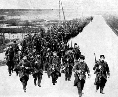 フランスの歩兵、同盟国の援軍、第一次世界大戦、1914年 作： Unbekannt