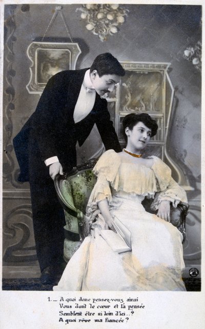 フランスのロマンチックなポストカード、c1900 作： Unbekannt
