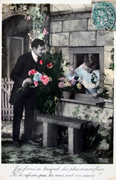 フランスのロマンチックなポストカード、c1900 作： Unbekannt