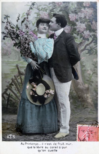 フランスのロマンチックなポストカード、c1900 作： Unbekannt