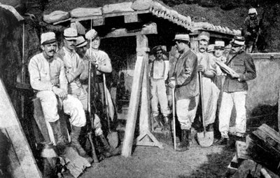 1914年の第一次世界大戦、フランス、鉱山を置くフランスのサッパー 作： Unbekannt