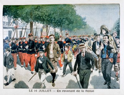 1901年7月14日のレビューから戻ったフランスの兵士 作： Unbekannt