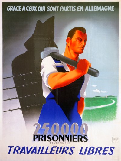 ドイツのポスターのためのフランスの労働者、1943 作： Unbekannt