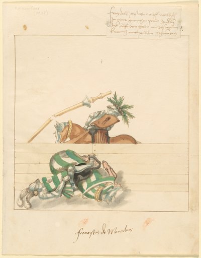 Freydal、The Book of Jousts and Tournament of Jousts and Tournament of Emperor Maximilian I: Combats...、プレート 106、c1515。 作： Unbekannt