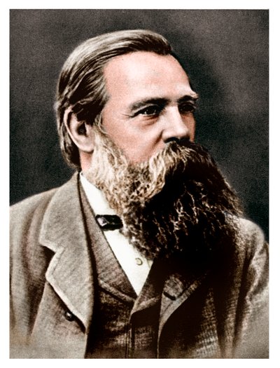 1879年にカールマルクスを支援したドイツの社会主義者であり協力者であるフリードリヒエンゲルス 作： Unbekannt