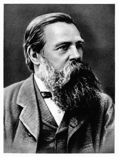 1879年にカールマルクスを支援したドイツの社会主義者であり協力者であるフリードリヒエンゲルス 作： Unbekannt