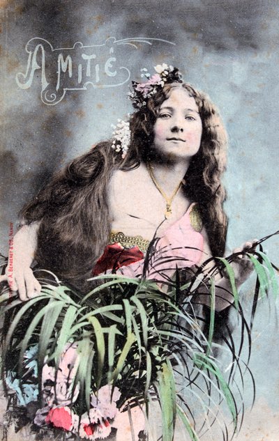 友情、ヴィンテージフランスのポストカード、c1900 作： Unbekannt