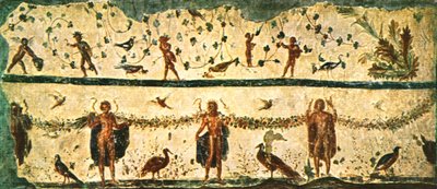 1928年にイタリア、ローマ、パンマキウスの家のダイニングホールTricliniumのフリーズ。 作： Unbekannt