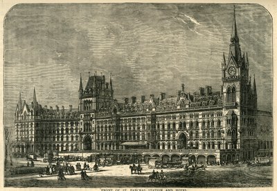 セントパンクラス駅とホテルの正面、c1876。 作： Unbekannt
