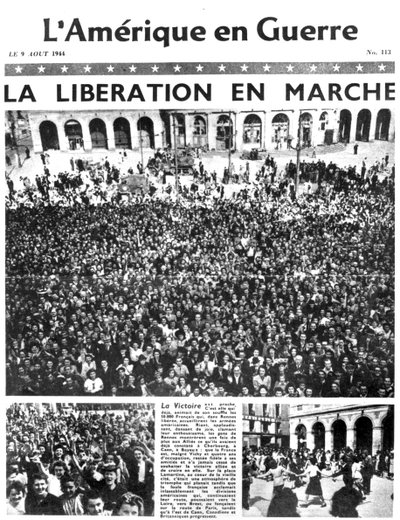LAmerique en Guerre新聞の最初のページ、1944年8月9日 作： Unbekannt