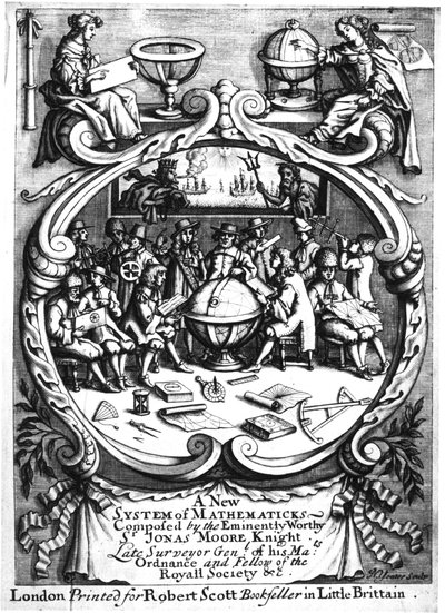 ジョナス・ムーア作「数学の新システム」の最前線、1681 作： Unbekannt