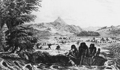 1831年1839年にフィッツロイ探検隊を背景にしたウーリャのフジアン 作： Unbekannt