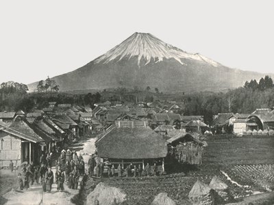 1895年、日本のジェズミビレッジの藤山、聖なる山。 作： Unbekannt