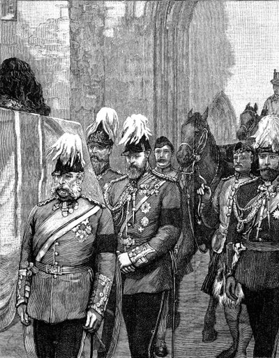 アルバニー公の葬儀：ウィンザー城に入る行列、1884年、1900年 作： Unbekannt