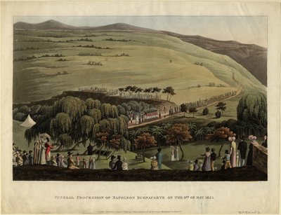 1828年、1821年5月9日のナポレオンボナパルトの葬列 作： Unbekannt