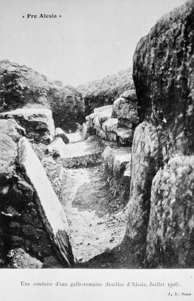 ガロロマンの水道管路、アレシアの発掘、1906年7月 作： Unbekannt