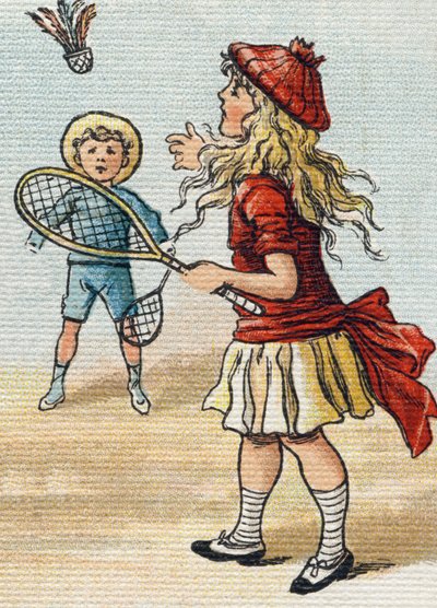 車輪のゲーム。Alphabet de ma petite fille "の中のエングレーヴィング。Bernardin-Bechet and Fils, bookseller-publishers, Paris, around 1895.キャンバスに割れないアルバム。Bibliotheque des Bebes（ビブリオテック・デ・ベベ）。12ページ。読書法とイラストのアベックを収録したアルバム 作： Unbekannt