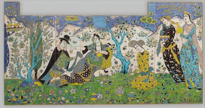 ガーデンギャザリング、イラン、1640-50。 作： Unbekannt