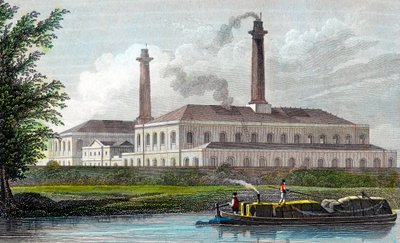 ガスワークスオンリージェンツ運河、ロンドン、1828 作： Unbekannt