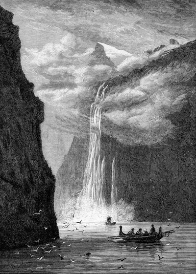 ガイランゲルフィヨルド、セブンシスターズフォール、ノルウェー、1882年 作： Unbekannt