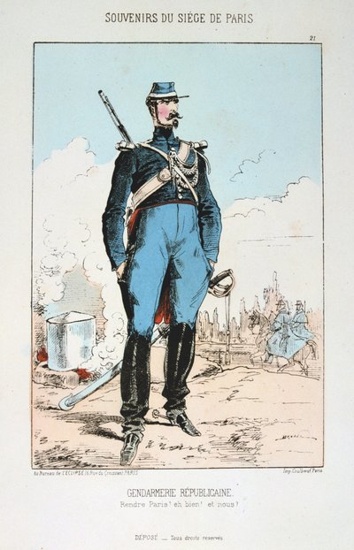 憲兵共和国共和党、パリ包囲戦、プロイセン戦争、1870年から1871年。 作： Unbekannt