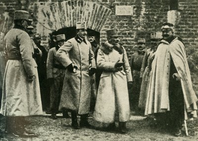 第一次世界大戦、1915年、1920年、プゼミシル要塞でのクスマネク将軍とフランシスジョセフ王子。 作： Unbekannt