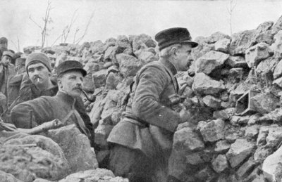 マルシャン将軍が塹壕を調査、シャンパン、フランス、第一次世界大戦、1915 作： Unbekannt