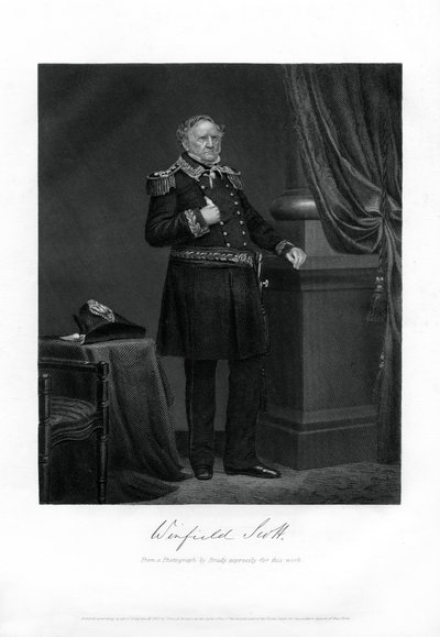 ウィンフィールド・スコット将軍、アメリカ合衆国陸軍大将、外交官、大統領候補、1862-1867 作： Unbekannt