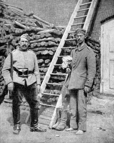 ドイツの捕虜と警備員、第一次世界大戦、1915 作： Unbekannt