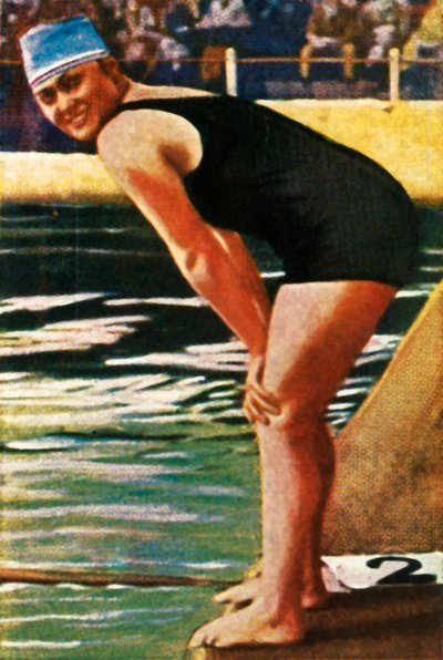 ドイツの水泳選手、ヒルデシュレーダー、1928年。 作： Unbekannt
