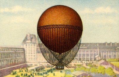 1878年、1932年のパリワールドフェアに出品されたジファール風船。 作： Unbekannt
