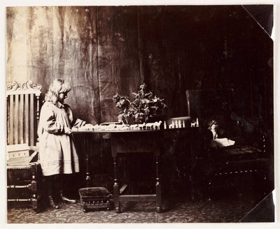 ノアの方舟のおもちゃセットで遊ぶ少女、1905年頃 作： Unbekannt